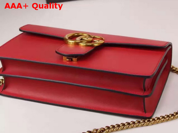 Gucci Medium GG Marmont Chain Shoulder Bag Red Leather Replica