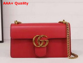 Gucci Medium GG Marmont Chain Shoulder Bag Red Leather Replica