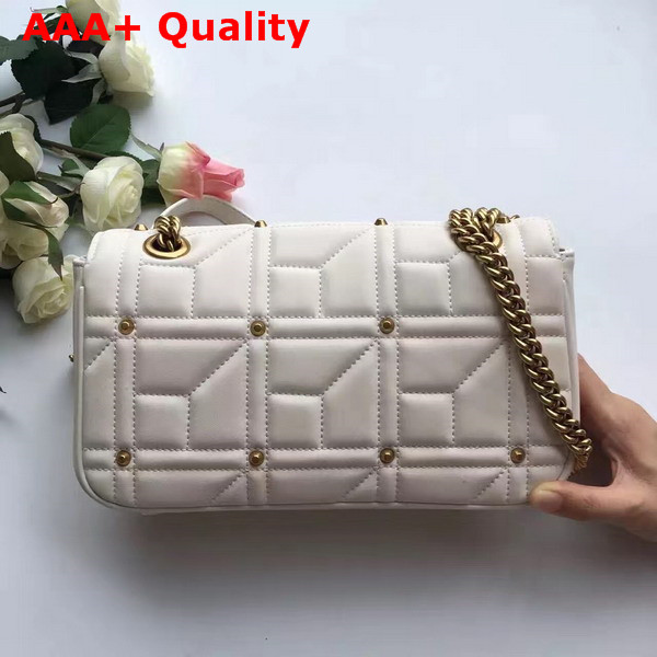 Gucci Medium GG Marmont Chain Shoulder Bag in White Calf Leather Replica