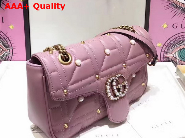 Gucci Medium GG Marmont Chain Shoulder Bag with Studs Replica