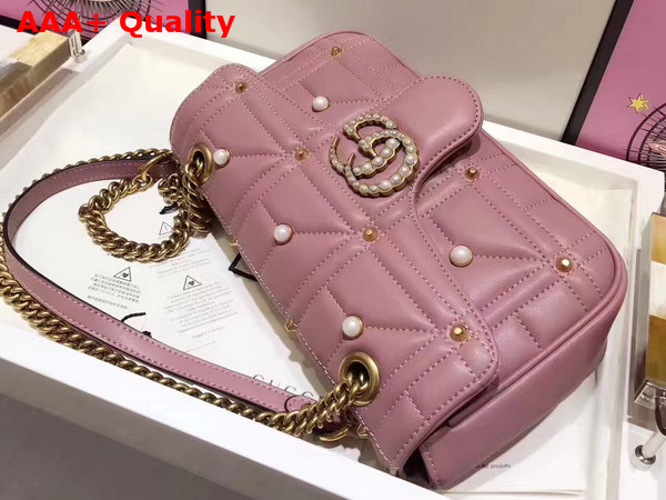 Gucci Medium GG Marmont Chain Shoulder Bag with Studs Replica