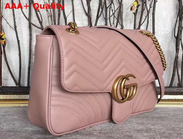 Gucci Medium GG Marmont Matelasse Shoulder Bag Nude Leather Replica