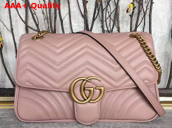 Gucci Medium GG Marmont Matelasse Shoulder Bag Nude Leather Replica