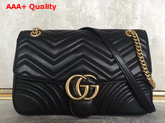 Gucci Medium GG Marmont Matelasse Shoulder Bag in Black Leather Replica