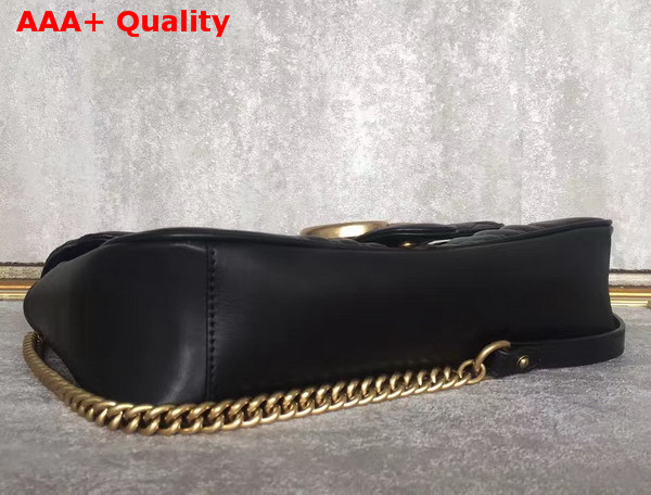 Gucci Medium GG Marmont Matelasse Shoulder Bag in Black Leather Replica