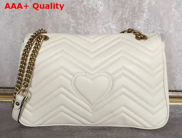 Gucci Medium GG Marmont Matelasse Shoulder Bag in White Leather Replica