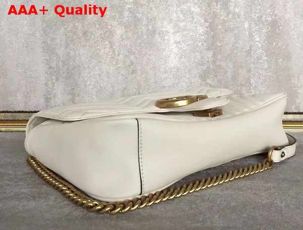 Gucci Medium GG Marmont Matelasse Shoulder Bag in White Leather Replica