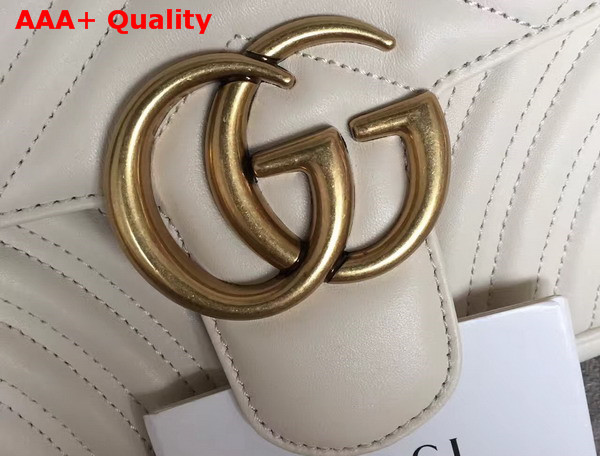 Gucci Medium GG Marmont Matelasse Shoulder Bag in White Leather Replica