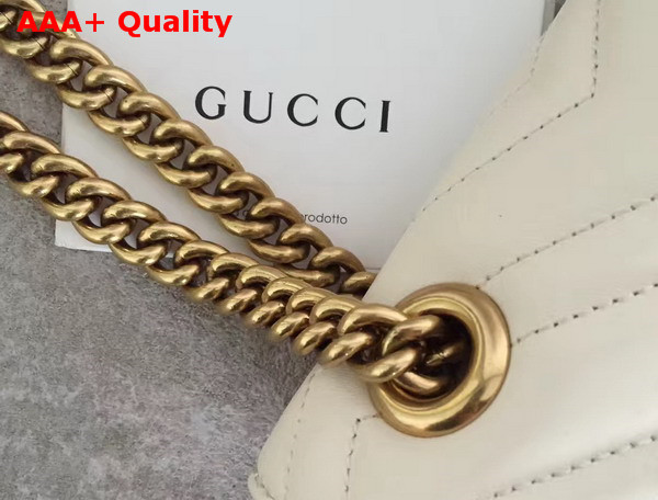 Gucci Medium GG Marmont Matelasse Shoulder Bag in White Leather Replica