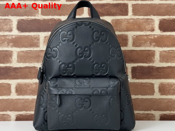 Gucci Medium Jumbo GG Backpack in Black Jumbo GG Grainy Leather 819065 Replica