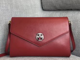 Gucci Medium Shoulder Bag with Feline Head with Crystals Red Leather