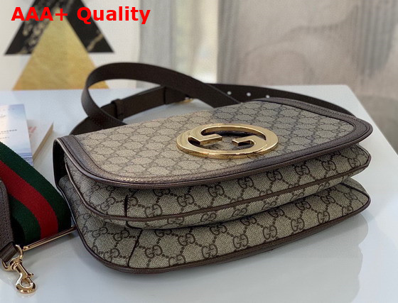 Gucci Medium Shoulder Bag with Round Interlocking G Beige and Ebony GG Supreme Canvas 699210 Replica