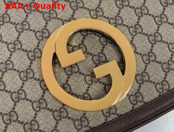 Gucci Medium Shoulder Bag with Round Interlocking G Beige and Ebony GG Supreme Canvas 699210 Replica