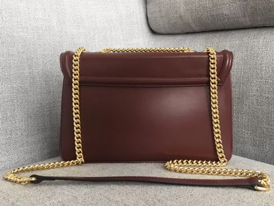 Gucci Medium Shoulder Bag with Tiger Head Burgundy Leather 537241