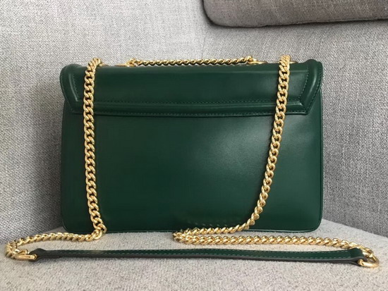 Gucci Medium Shoulder Bag with Tiger Head Dark Green Leather 537241