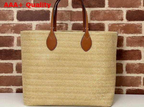 Gucci Medium Straw Effect Tote Natural Straw Effect Raffia and Viscose 779666 Replica