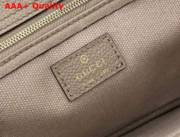 Gucci Medium Tote Bag with Hook Closure in Taupe Soft Grainy Leather 806205 Replica