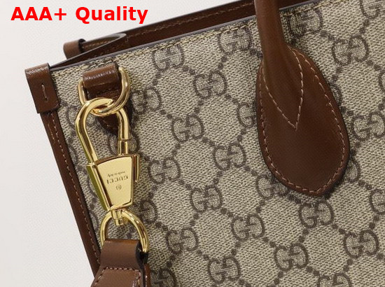 Gucci Medium Tote with Interlocking G Beige and Ebony GG Supreme Canvas 674148 Replica