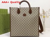 Gucci Medium Tote with Interlocking G Beige and Ebony GG Supreme Canvas 674155 Replica