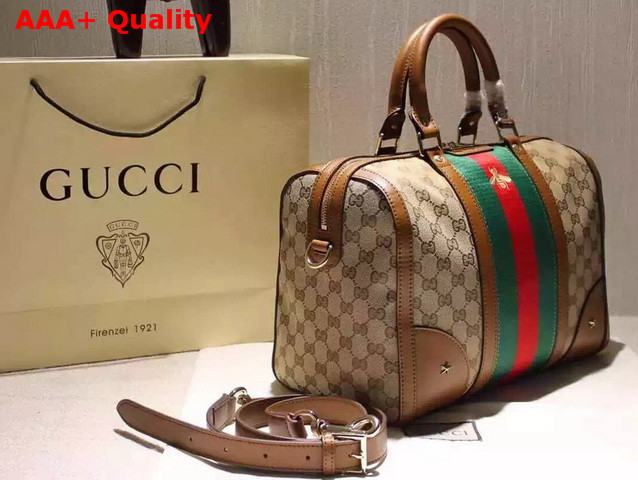 Gucci Medium Vintage Web Top Handle Bag with Bee Embroidery Replica