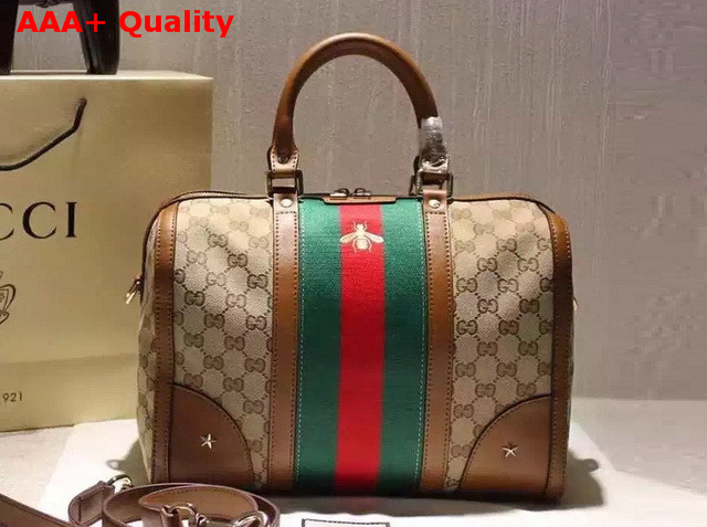 Gucci Medium Vintage Web Top Handle Bag with Bee Embroidery Replica