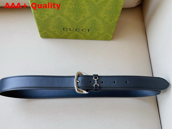 Gucci Men Belt with Horsebit Detail Black Leather 700338 Replica