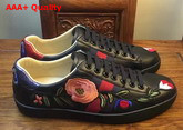 Gucci Mens Ace Embroidered Low Top Sneaker in Black Replica