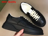 Gucci Mens GG Embossed Sneaker in Black GG Embossed Leather 669582 Replica