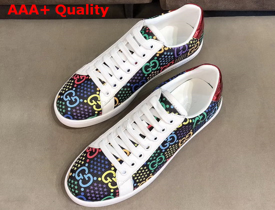 Gucci Mens GG Psychedelic Ace Sneaker White Leather Trim 610085 Replica