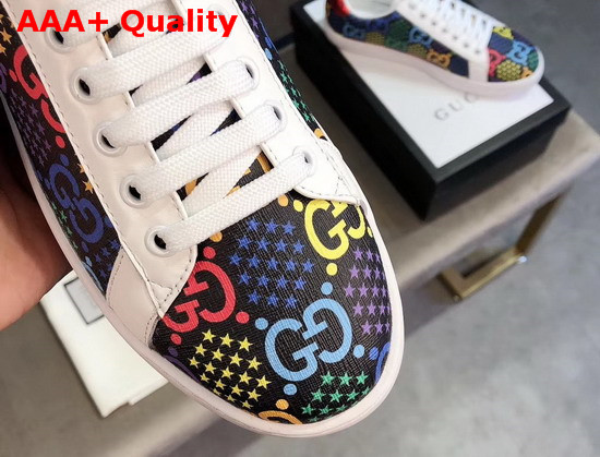 Gucci Mens GG Psychedelic Ace Sneaker White Leather Trim 610085 Replica