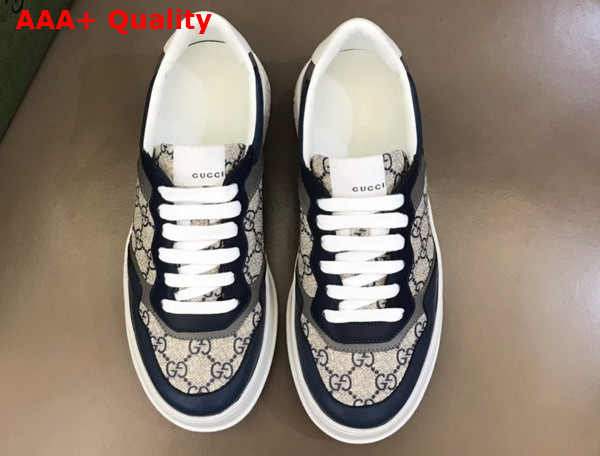 Gucci Mens GG Sneaker Beige and Blue GG Supreme Canvas 669582 Replica