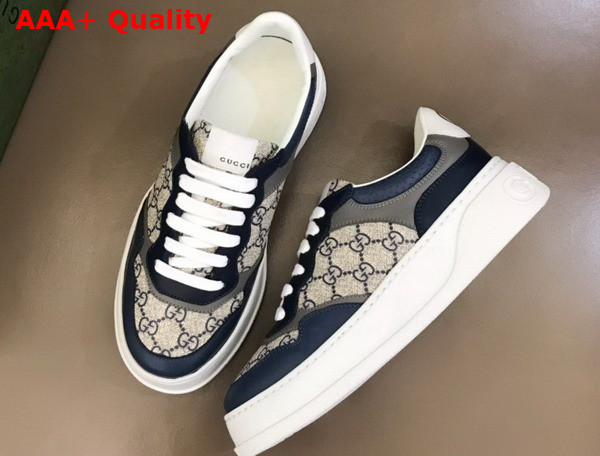 Gucci Mens GG Sneaker Beige and Blue GG Supreme Canvas 669582 Replica