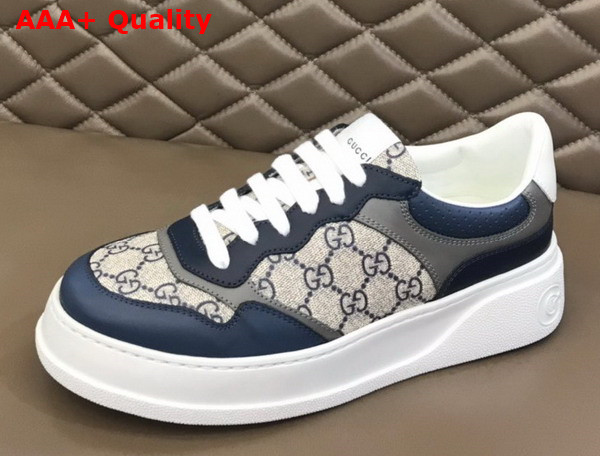 Gucci Mens GG Sneaker Beige and Blue GG Supreme Canvas 669582 Replica