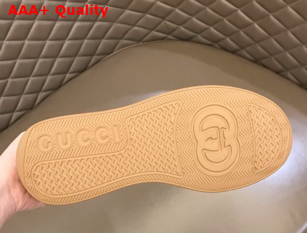 Gucci Mens GG Sneaker Beige and Ebony Original GG Canvas and Brown Leather Trim 675840 Replica