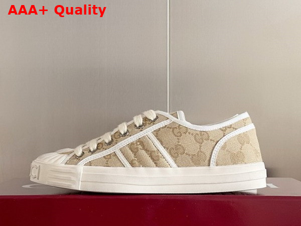 Gucci Mens GG Sneaker in Beige and Ebony Original GG Canvas 786382 Replica