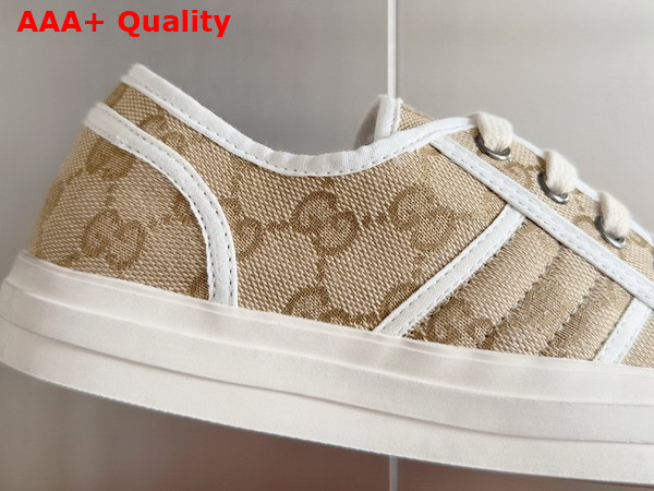 Gucci Mens GG Sneaker in Beige and Ebony Original GG Canvas 786382 Replica