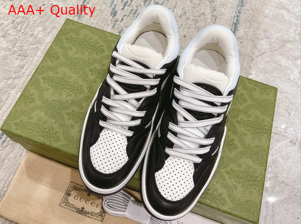 Gucci Mens Gucci Basket Sneaker Black and White Demetra 722749 Replica