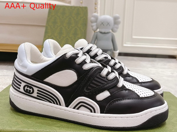 Gucci Mens Gucci Basket Sneaker Black and White Demetra 722749 Replica