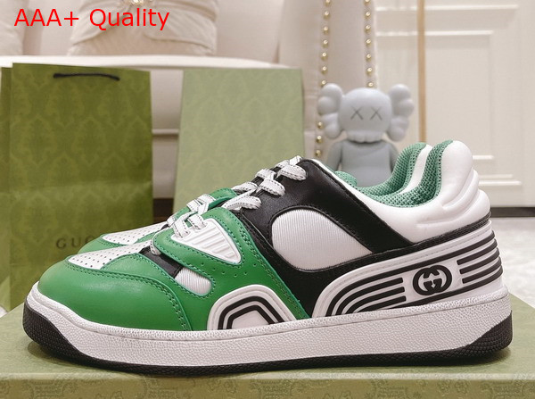 Gucci Mens Gucci Basket Sneaker Green Demetra 697882 Replica