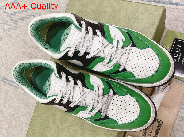 Gucci Mens Gucci Basket Sneaker Green Demetra 697882 Replica