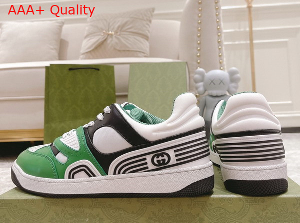 Gucci Mens Gucci Basket Sneaker Green Demetra 697882 Replica