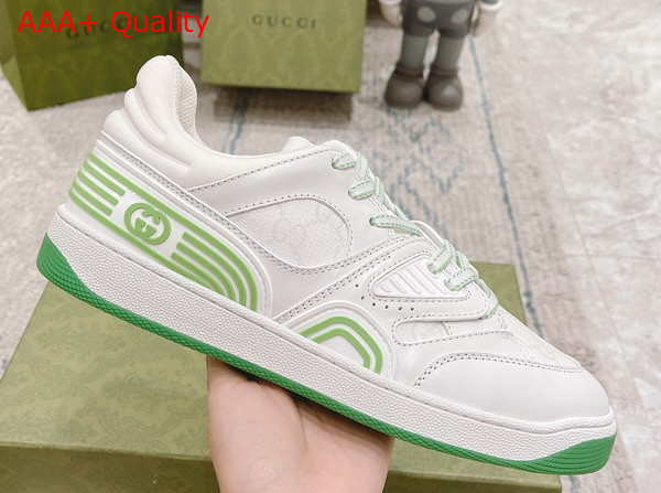 Gucci Mens Gucci Basket Sneaker White Demetra 698785 Replica