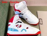 Gucci Mens Gucci Basket Sneaker White and Red Replica