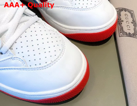 Gucci Mens Gucci Basket Sneaker White and Red Replica