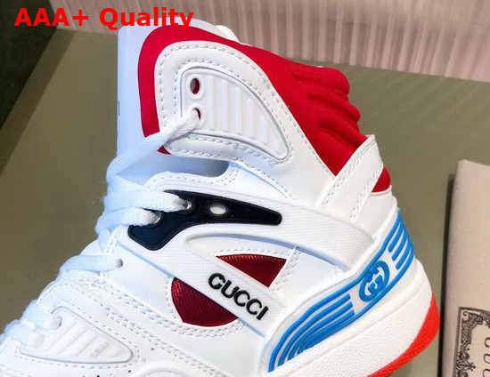 Gucci Mens Gucci Basket Sneaker White and Red Replica