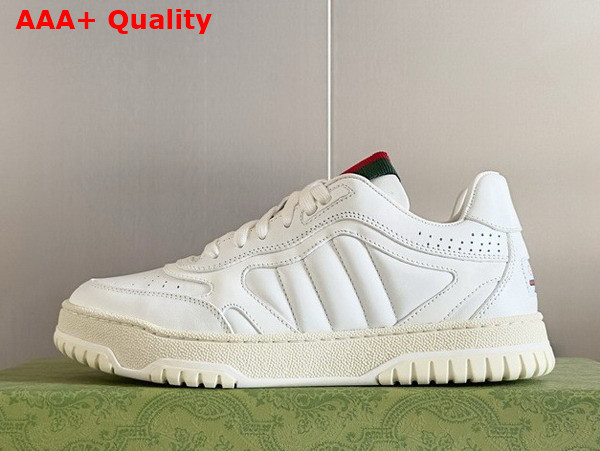 Gucci Mens Gucci Re Web Sneaker in White Leather 786186 Replica