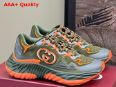 Gucci Mens Gucci Ripple Sneaker in Green and Orange Mesh 787645 Replica