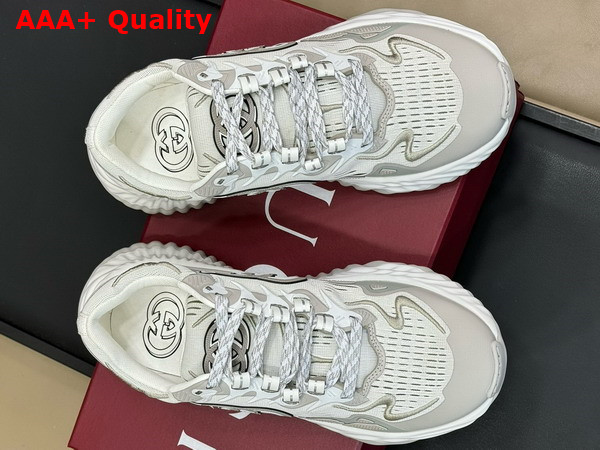 Gucci Mens Gucci Ripple Sneaker in White and Grey Mesh 787645 Replica