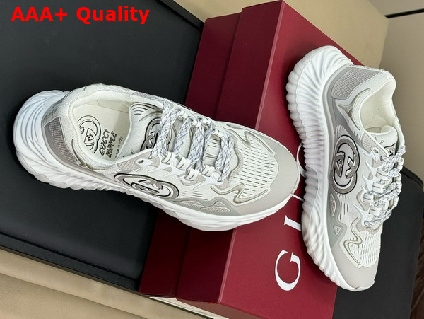 Gucci Mens Gucci Ripple Sneaker in White and Grey Mesh 787645 Replica