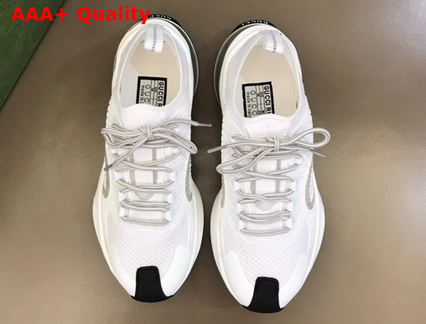 Gucci Mens Gucci Run Sneaker in White Technical Knit Fabric 680893 Replica